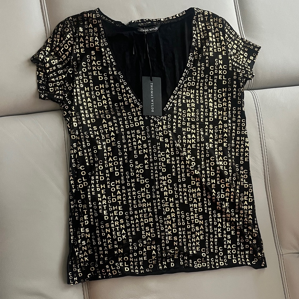 Thomas Wylde Black and Gold Women's Top